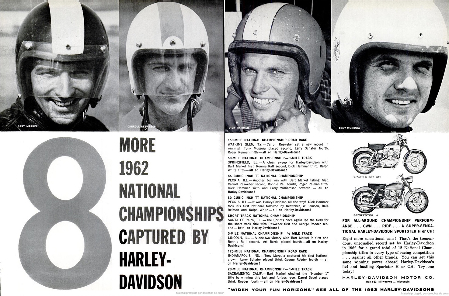 1962 - Harley-Davidson - carreras