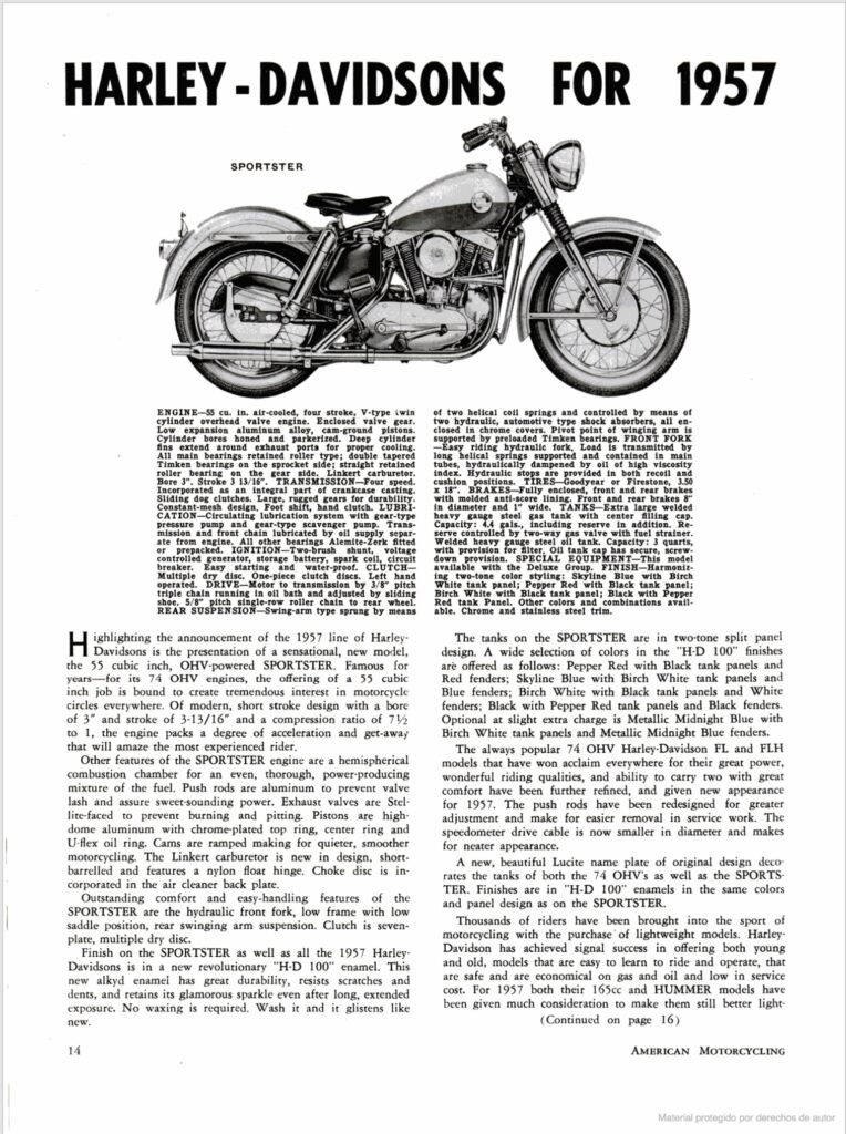 1957 - Harley-Davidson - folleto