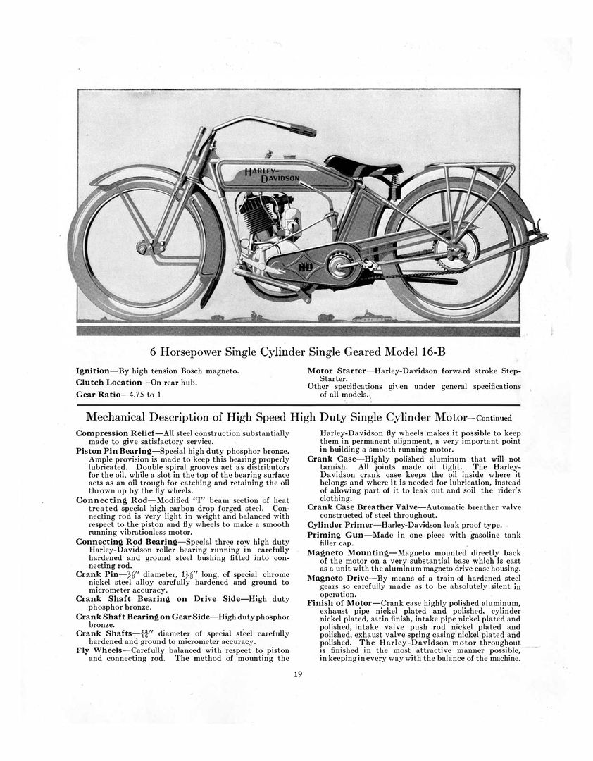 1916 - Harley-Davidson Folleto de ventas
