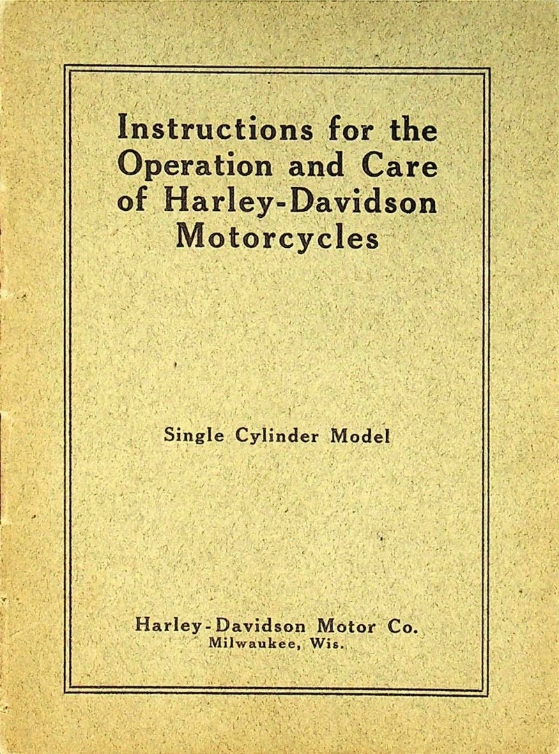 1910-1912 - Harley-Davidson Single Instructions