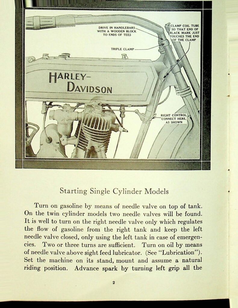 1913 - Harley-Davidson Instructions models 9A, 9B, 9E