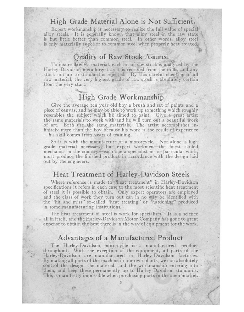 1916 - Harley-Davidson  Manual Instructions Operation Care and Adjustament