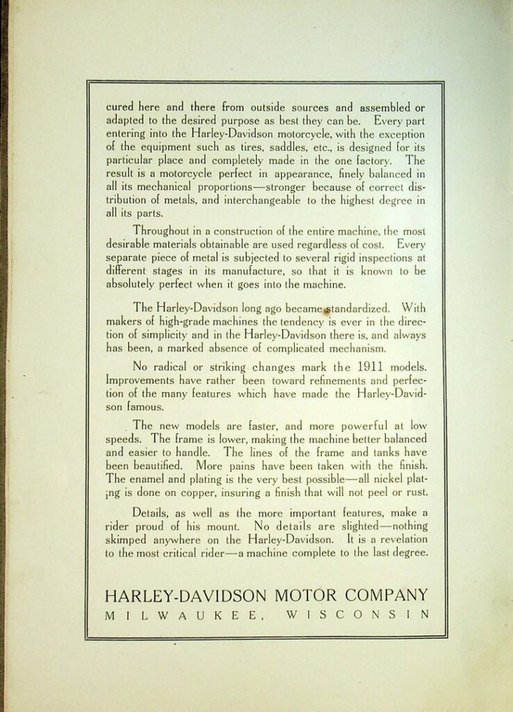 1911 - Harley-Davidson folleto
