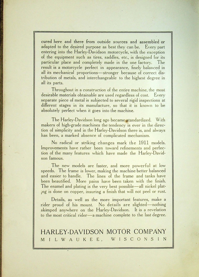 1911 - Harley-Davidson folleto