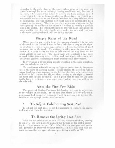 1916 - Harley-Davidson  Manual Instructions Operation Care and Adjustament