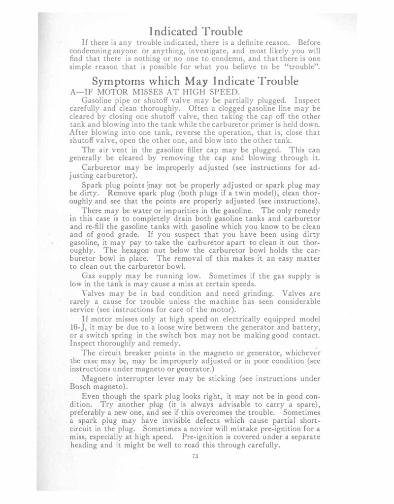 1916 - Harley-Davidson  Manual Instructions Operation Care and Adjustament