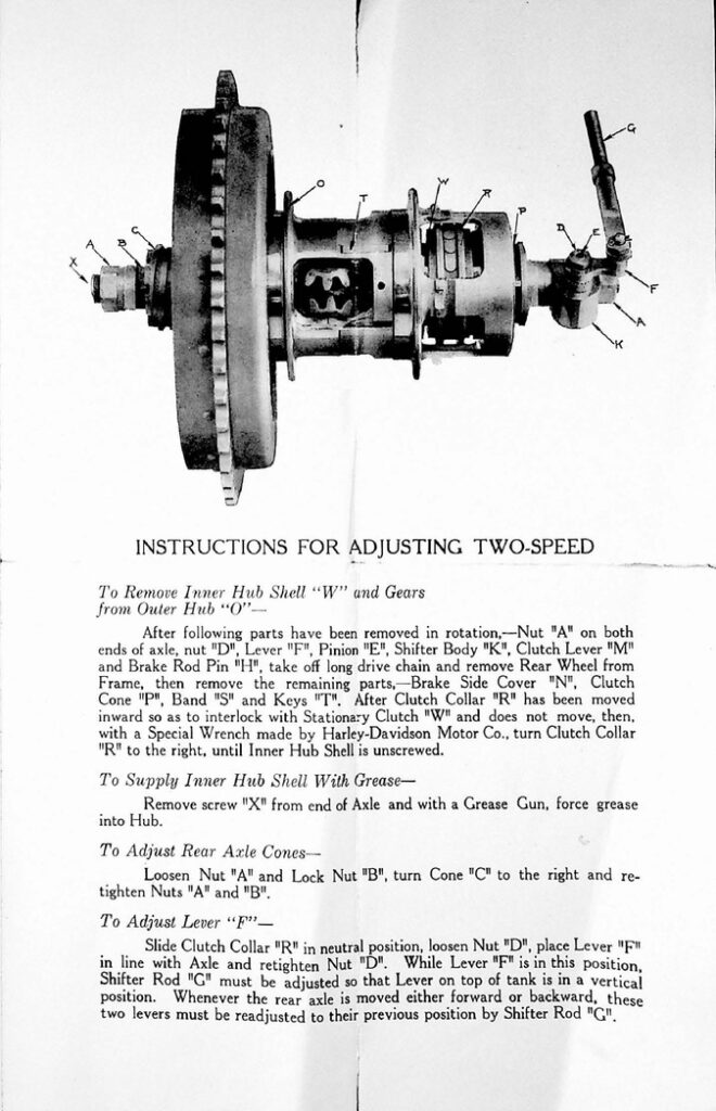 1911 - harley-davidson ajuste dos velocidades