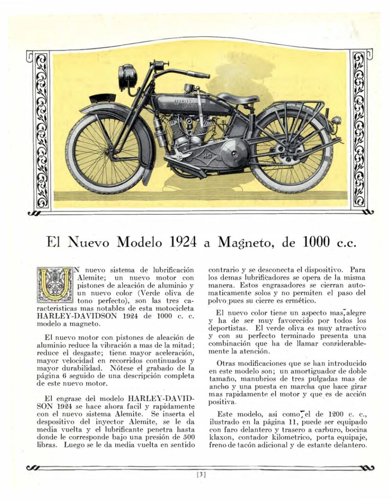 Harley-Davidson 1924 - Folleto de ventas