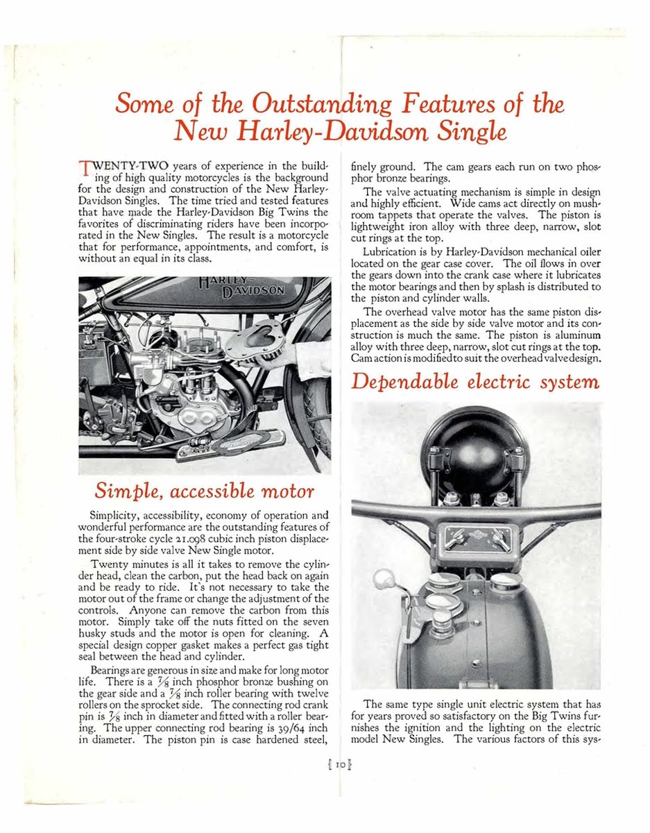 1926 - Harley-Davidson folleto de ventas