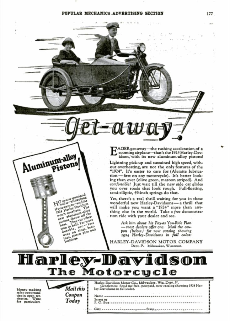1924 - Harley-Davidson - Pistones de aluminio