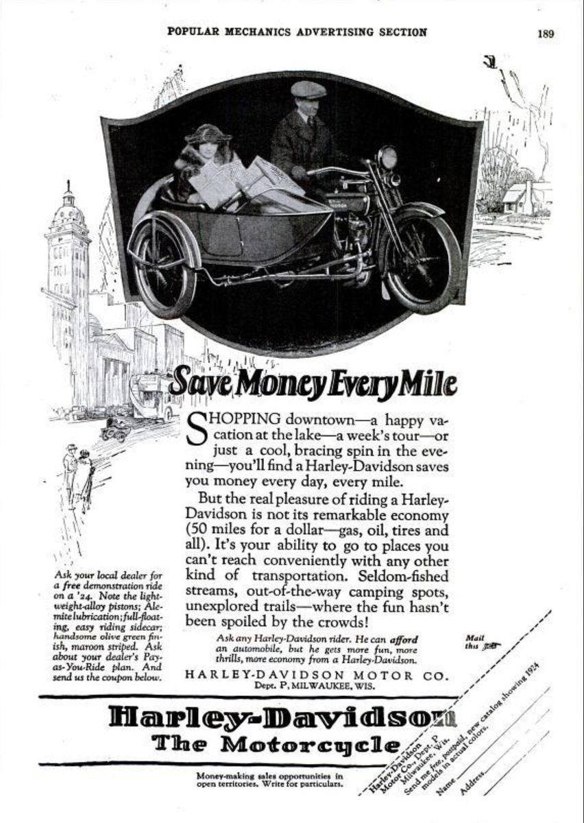 Harley-Davidson 1924 - Anuncios