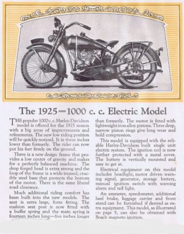 1925 - Harley-Davidson folleto de ventas