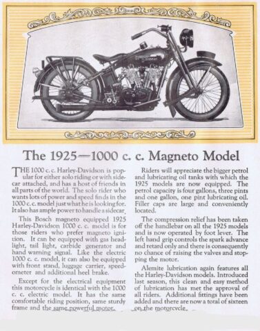 1925 - Harley-Davidson folleto de ventas