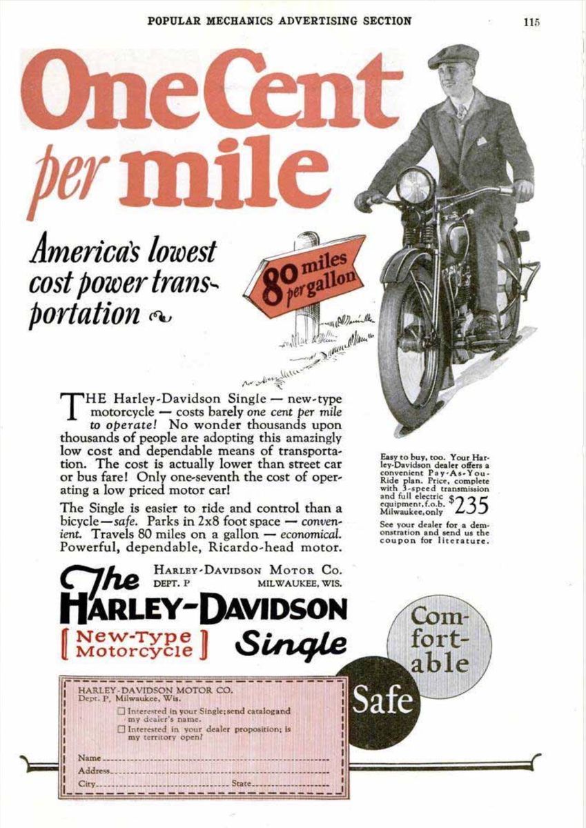 1927 - Harley-Davidson Anuncio de la época