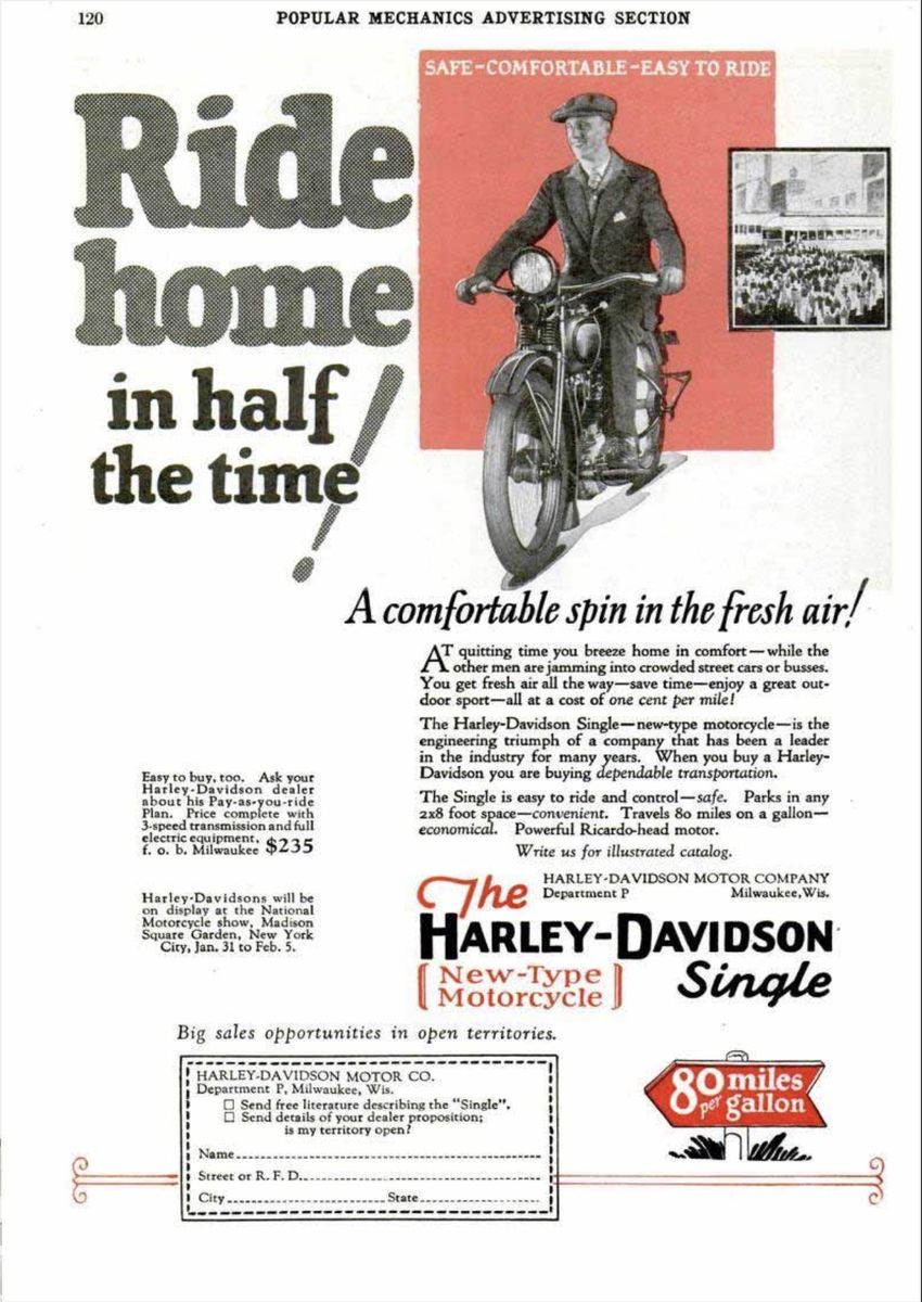 1927 - Harley-Davidson Anuncio de la época