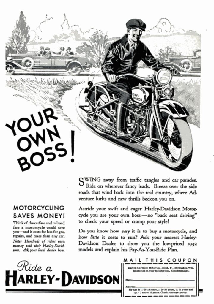 1932 - Harley-Davidson anuncio