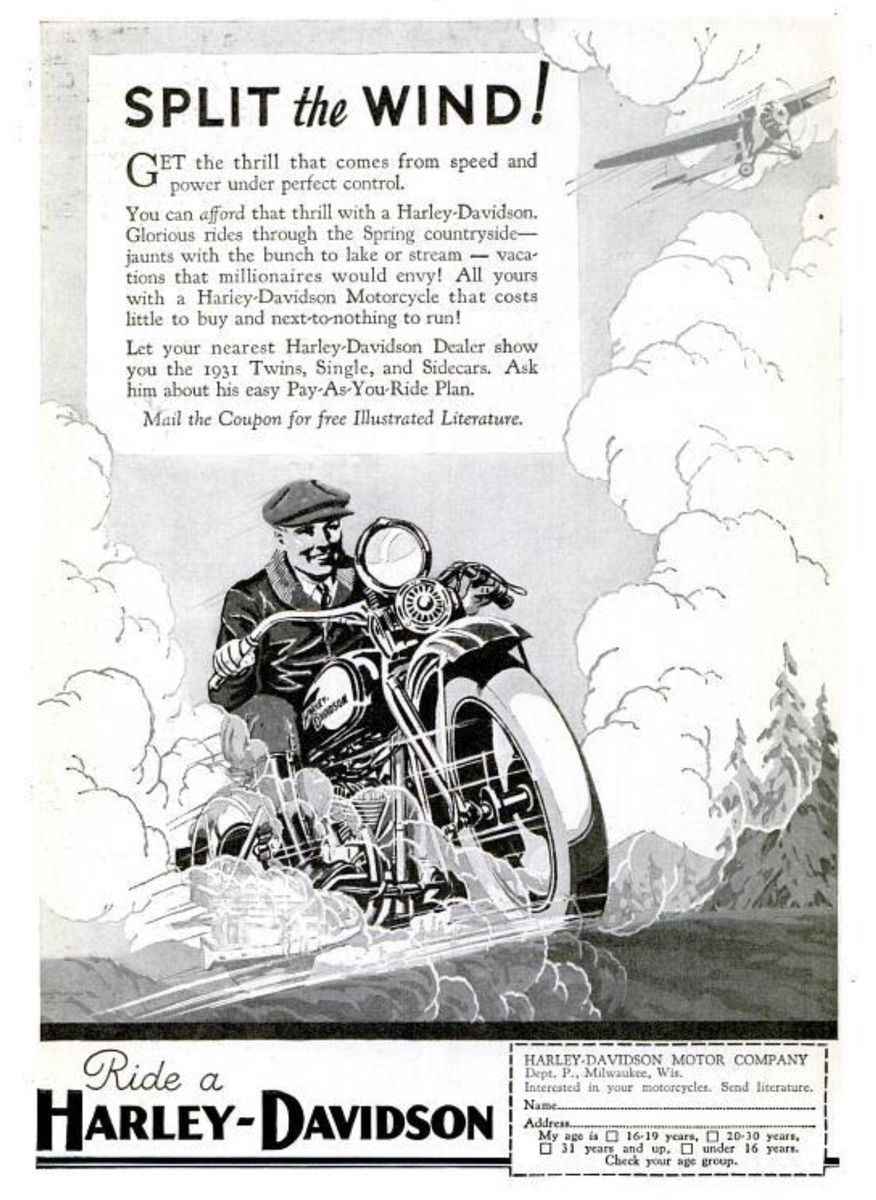 1931 - Harley-Davidson anuncio
