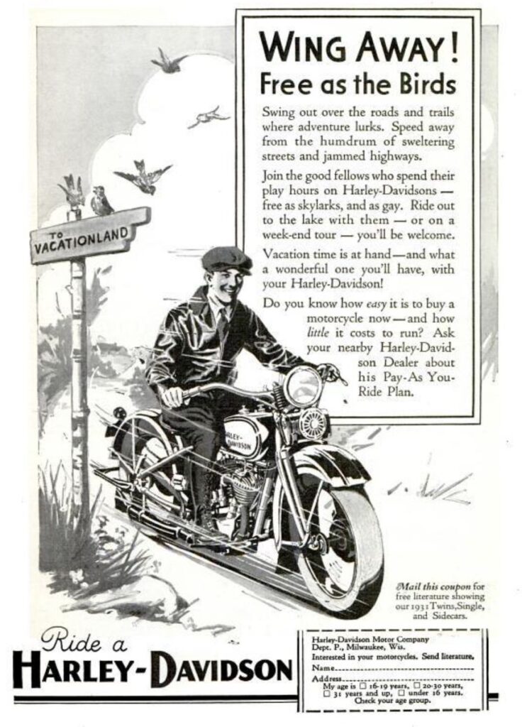 1931 - Harley-Davidson anuncio