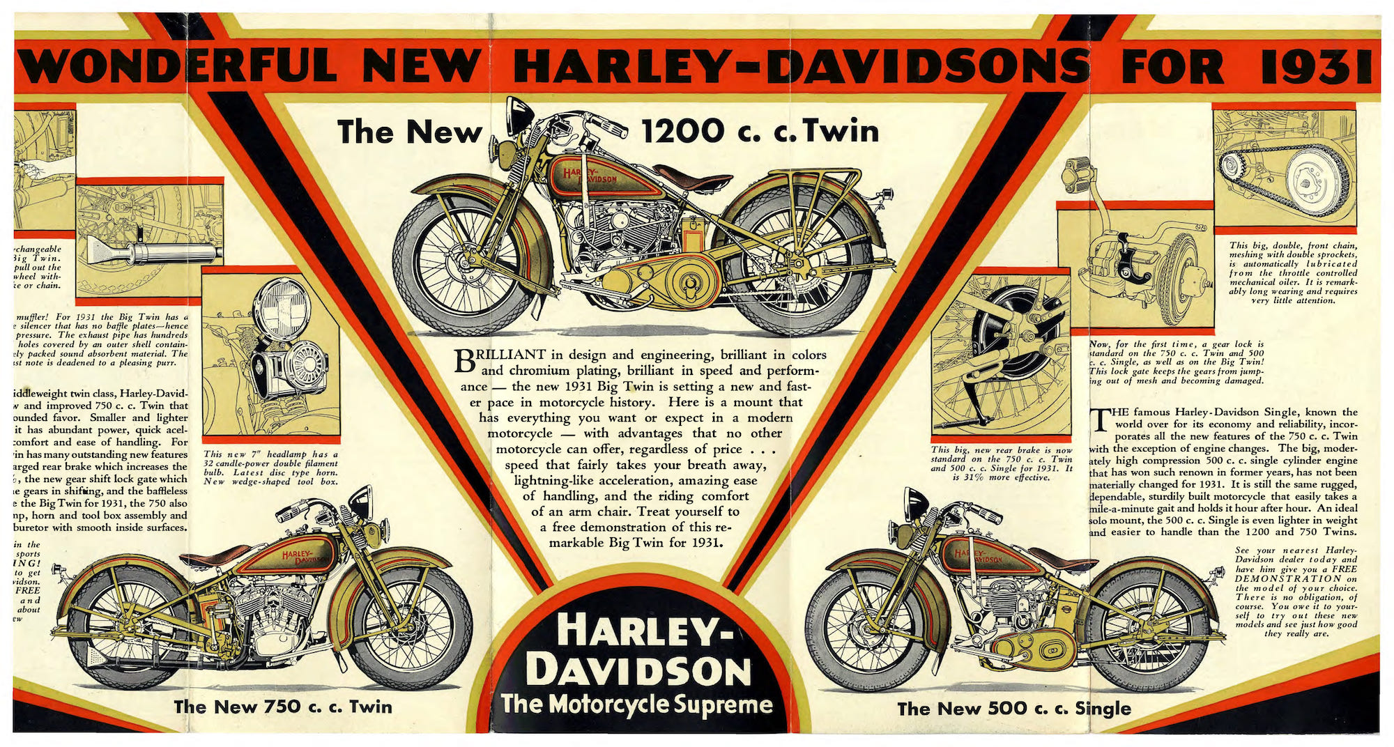1931 - Harley-Davidson folleto Greatest Sport