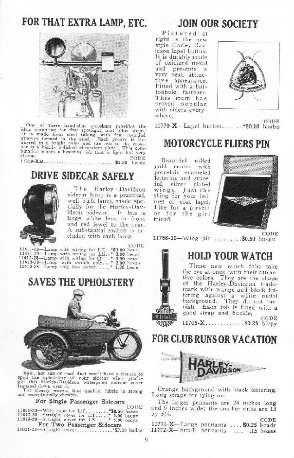 1932 - Harley-Davidson accesorios