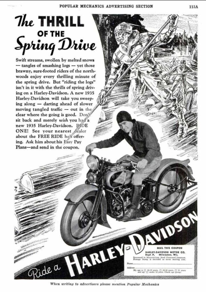 1935 - Harley-Davidson anuncios epoca