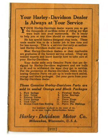 1935 - Harley-Davidson Riders Handbook 74 twin