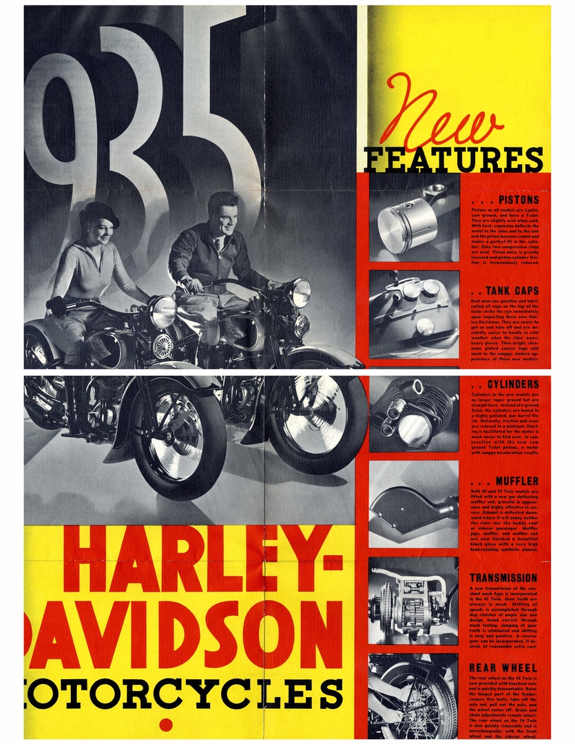 1935 - Harley-Davidson Folleto de ventas