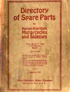 1917 - 1923 - Harley-Davidson Spare Parts