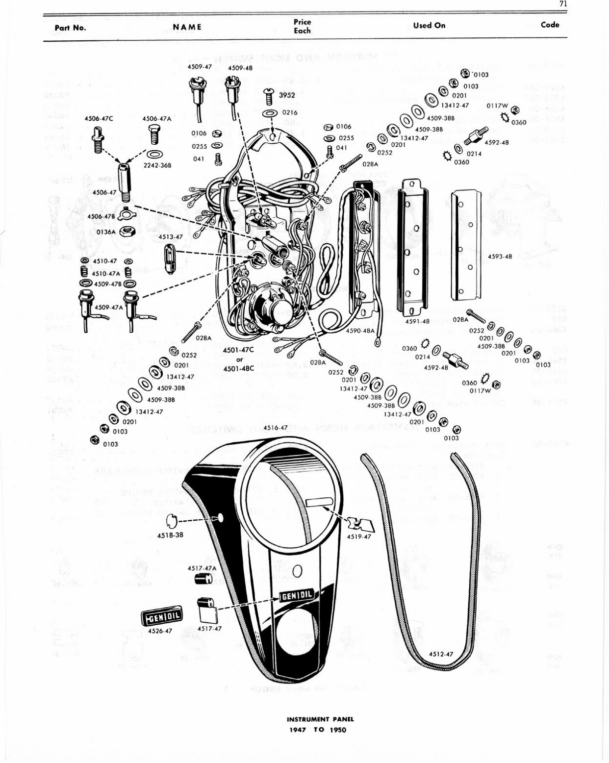 1940-1950 - Harley-Davidson Spare parts lists WL - Servicar