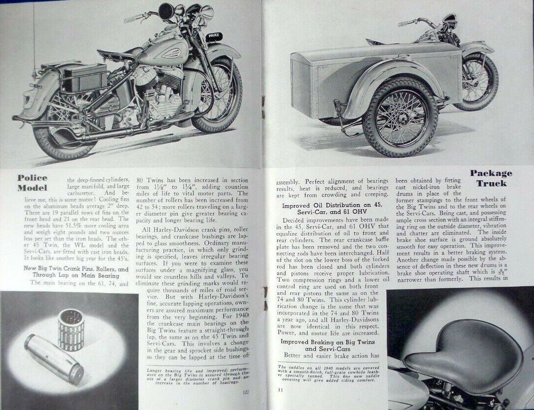 1940 - Harley-Davidson folleto ventas y Enthusiast