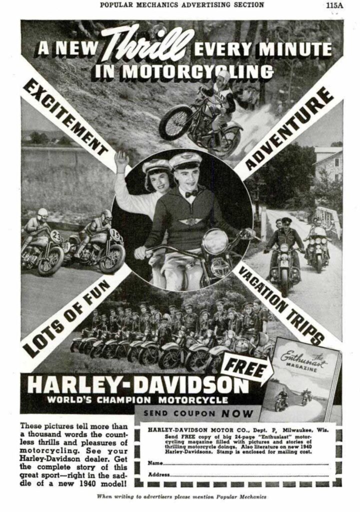 1940 - Harley-Davidson anuncio