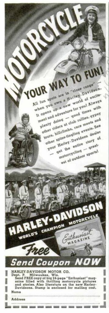 1940 - Harley-Davidson anuncio