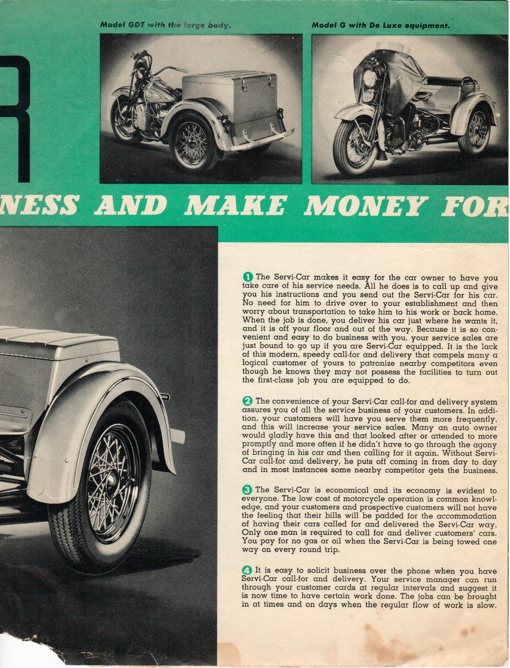 1940 - Harley-Davidson Servicar folleto