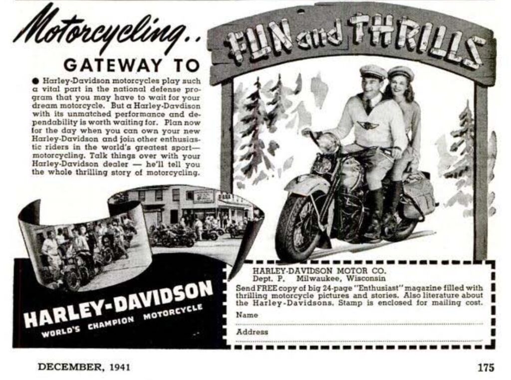 1941 - Harley-Davidson anuncio