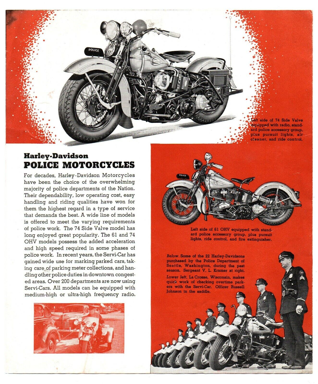 1942 - Harley-Davidson folleto rojo