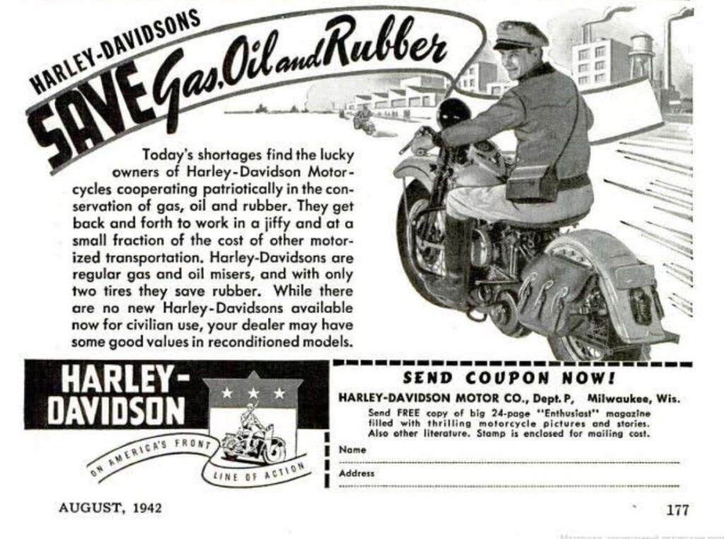 1942 - Harley-Davidson anuncio