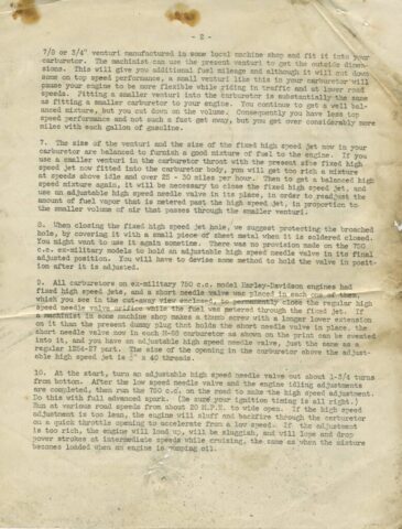 1942 - 1943 Harley-Davidson WLA Generator Literatura Despiece