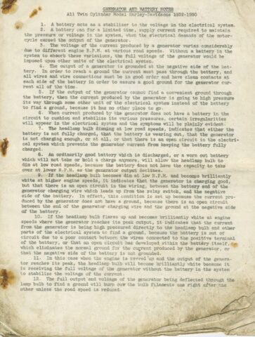 1942 - 1943 Harley-Davidson WLA Generator Literatura Despiece
