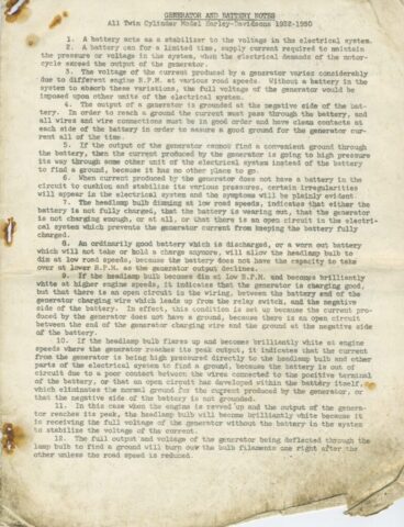 1942 - 1943 Harley-Davidson WLA Generator Literatura Despiece