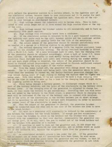 1942 - 1943 Harley-Davidson WLA Generator Literatura Despiece