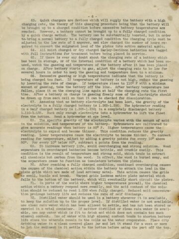 1942 - 1943 Harley-Davidson WLA Generator Literatura Despiece