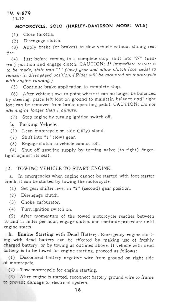 1943 - Harley-Davidson WLA TM9-879 Technical manual