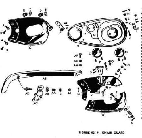 1942 - 1943 Harley-Davidson WLA Generator Literatura Despiece