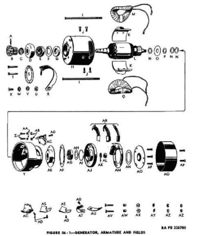 1942 - 1943 Harley-Davidson WLA Generator Literatura Despiece