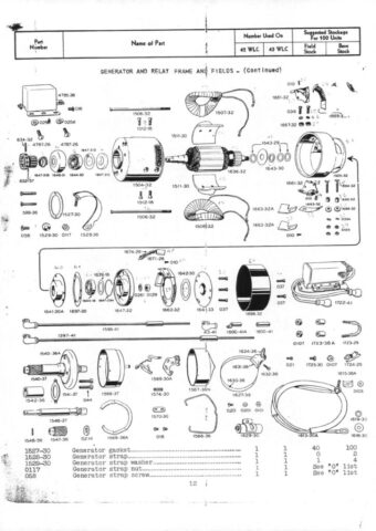 1943 - Harley-Davidson WLC Spare parts list