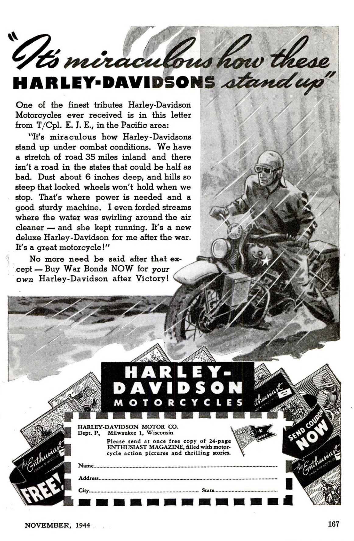 1944 - Harley-Davidson Anuncio