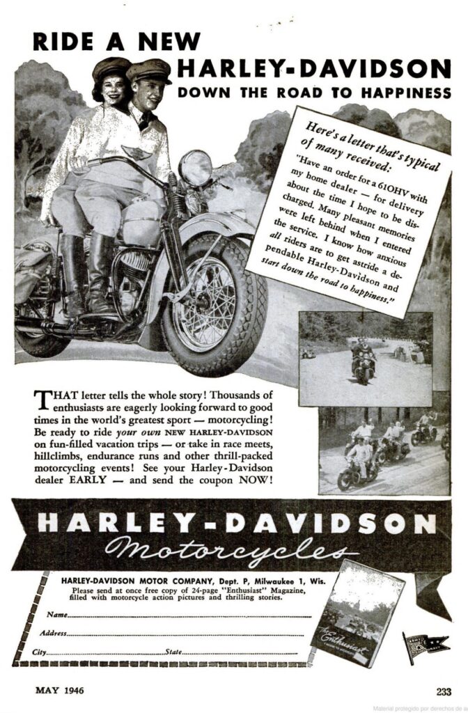 1946 - Anuncio Harley-Davidson