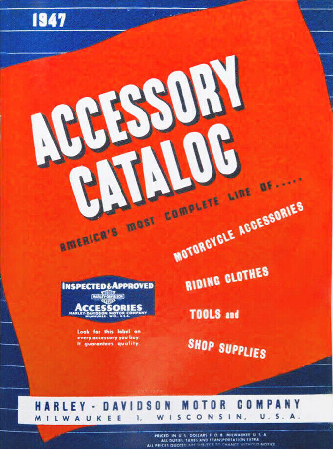 1947 - Harley-Davidson  catálogo de accesorios