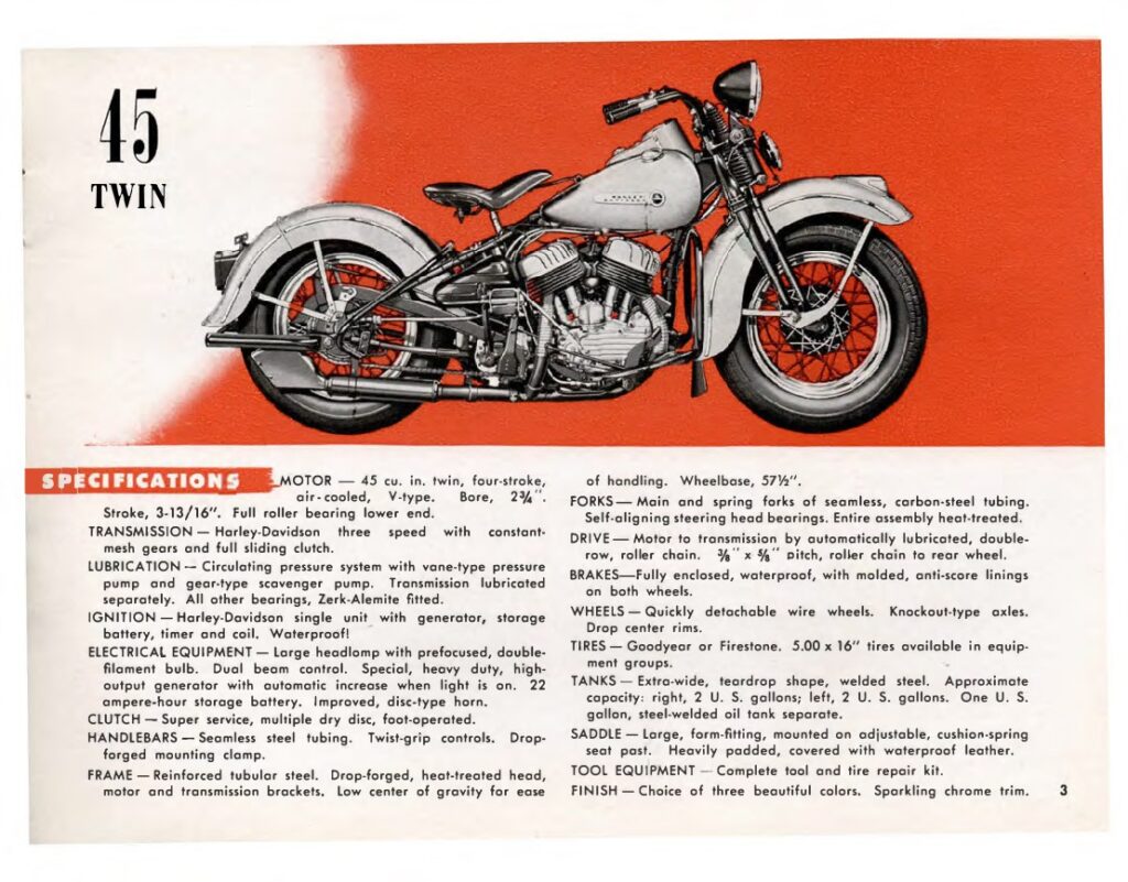 1947 - Harley-Davidson folleto