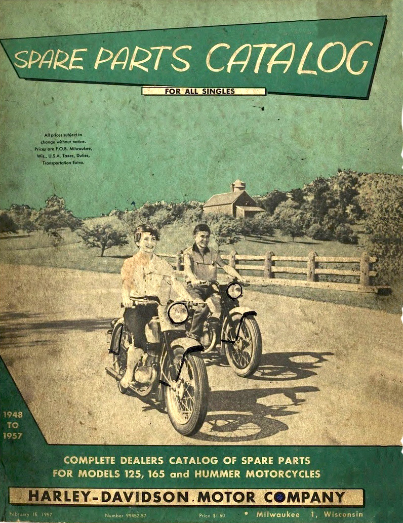 1948-1957 - Harley-Davidson Spare parts catalog all singles